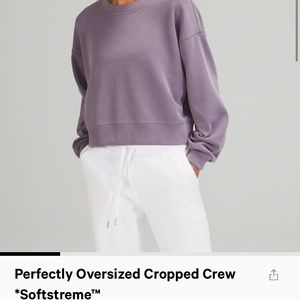 Perfectly sized oversize crop crew in dusky lavender size 8!
